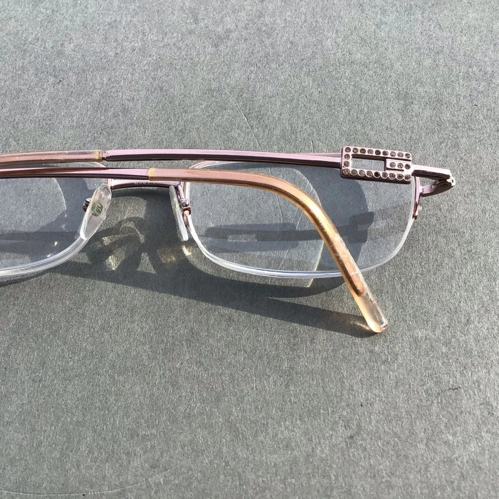 Gucci Rose Gold Frames GG2710 / Strass HR3 Eyeglasses Made in Italy
